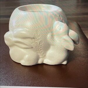 White Ceramic Bunny Planter